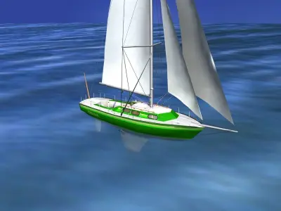 30 Foot Sailboat V12 3D model