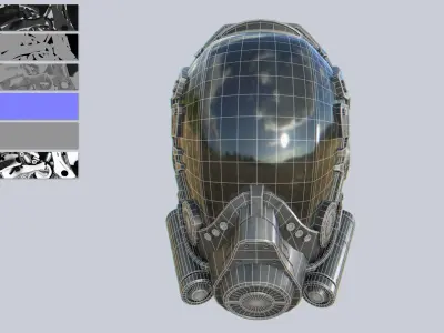 Scifi helmet Low-poly 3D model purchase