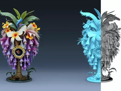 Exotic Colorful Plants - High-Poly Resolution Part 5 3D model