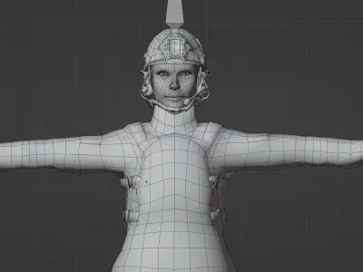 Soldier Woman Rigged Animated Low-poly 3D model