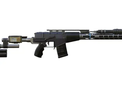 sci-fi vss elite Low-poly 3D model