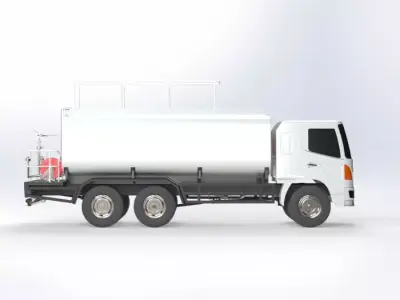 Tanker Truck 3D Model Real Scale Manufacturing Ready 3D model