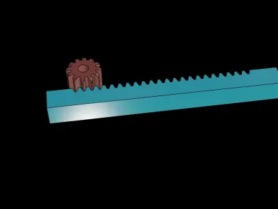 Animated Gears 7 3D model