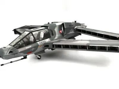 eVTOL Attack Aircraft K21-Concept Design Low-poly 3D model