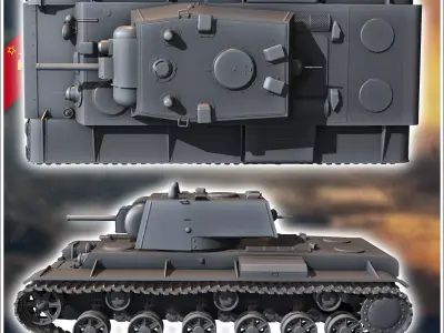 KV-8 M1942 Flamethrower ATO-41 - Soviet army WW2 Second World Ea 3D print model