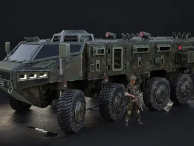 APC - 8X8 Woodland Camo Version 3D model