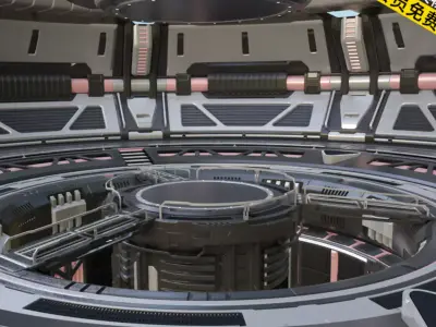 Sci-fi space scene 3D model