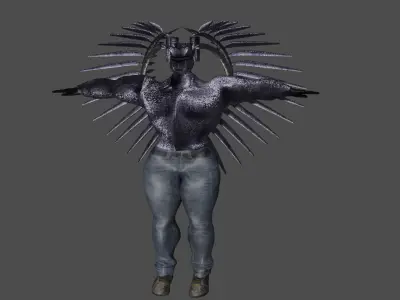 Bird monster girl Free low-poly 3D model