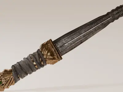 Ornament Ritual Dagger Low Poly 3D model