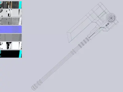 Scifi axe Low-poly 3D model order