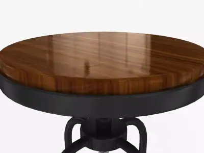 Industrial Mansard Stool Low-poly 3D model