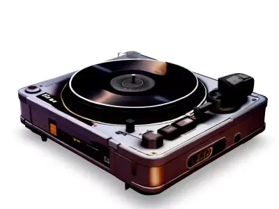 Futuristic Turntable SciFi Record Player Low-poly 3D model
