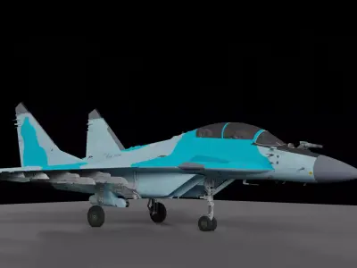 MIG35 Fighter jet Blender File Low-poly 3D model