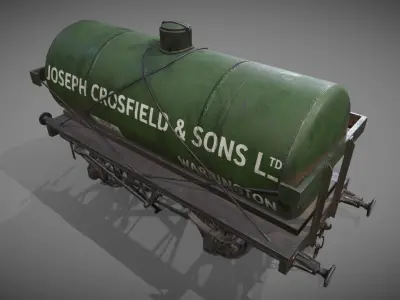 Rail tanker Low-poly 3D model