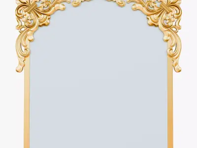 Deco 79 Ornate Vintage Mirror 3D Model Baroque Style Gold Frame 3D model