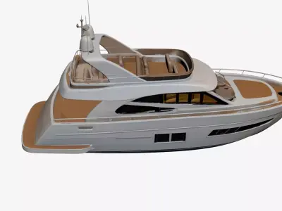 Super Luxury Yacht 3D Model Realistic Modern Mega Yacht 08 3D model