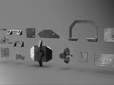 Big pack kitbash scifi robotic part  num2 3D model
