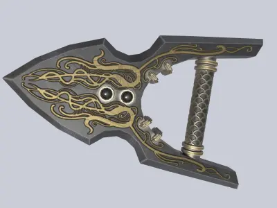 Dark fantasy weapon Low-poly 3D model