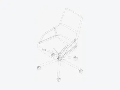 Chair - Conference - Worksmart - 5 Star Castors Low-poly 3D model purchase