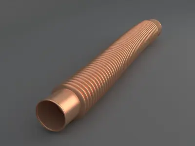 Hog Oval Corrugated Hose 01 Copper 3D model