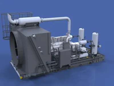3d compressor gas Free 3D model