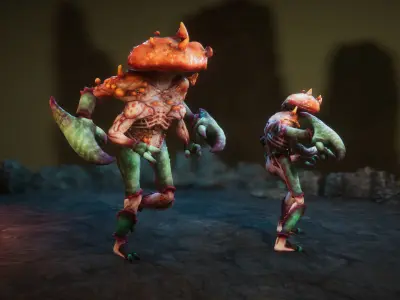 Mushroom man Low-poly 3D model
