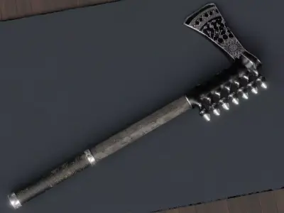 Axe 03 Realistic Medieval PBR 3D Model for Unity Built-in Low-poly 3D model
