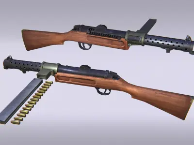 Sub Machine Gun - Mk1 Low-poly 3D model