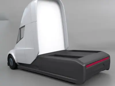 Tesla electric semi truck redesign 3D model