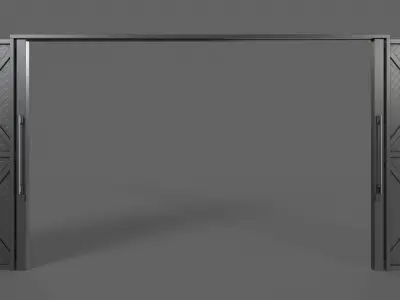 PBR Industrial Gate 1 Low-poly 3D model