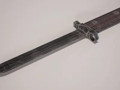 WW2 Italian Carcano M38 Bayonet Low-poly 3D model