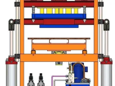 Hydraulic Automatic Concrete Brick Block Making Machine  Free 3D model