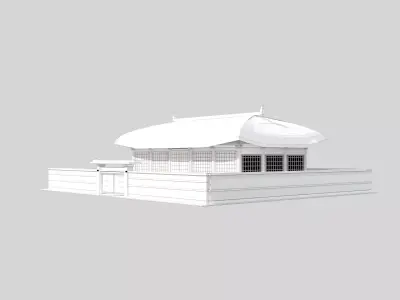 Korean Palace Hanok - Royal Architecture Weathered PBR 3D Model Low-poly 3D model