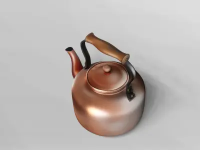 Vintage Copper Teapot 3D Model 3D model