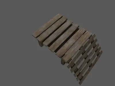 Bridge platform wood  Low-poly 3D model