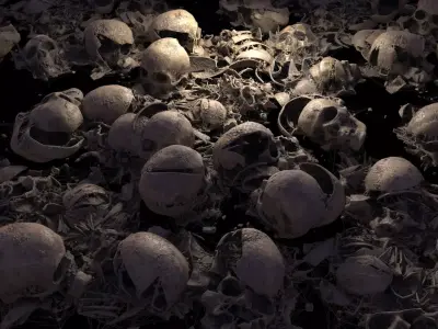 Broken Skulls with Spider Webs COLLECTION 3D model