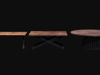 Rusty Broken Table Low-poly 3D model