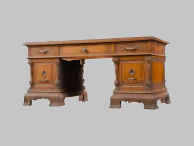 Victorian Style Low Poly Desk Model Low-poly 3D model