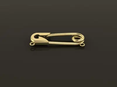 Safety Pin Pendant 30MM WIDTH LENGTH MID SIZE 3D print model