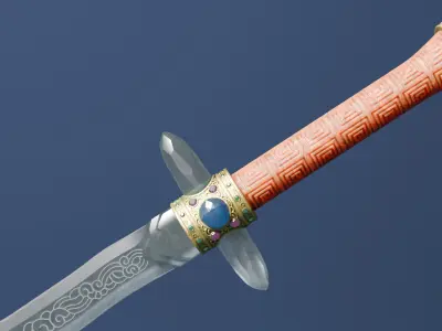 Crystal Long Sword 3D model