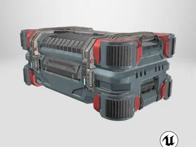Spacecraft design box Low-poly 3D model