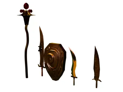 Medieval Weapon Pack Dark Fantasy  Free 3D model