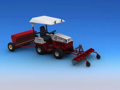 Compact Tractors All Attachment  Low-poly 3D model