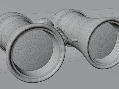 binoculars old pair of Low-poly 3D model