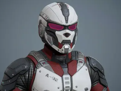 Sci-Fi Military Armor Pack 05 Low-poly 3D model