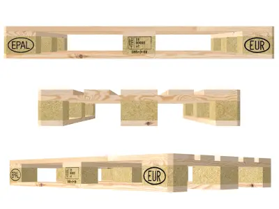 Wood pallet EPAL EUR Low-poly 3D model