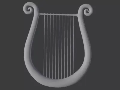 HARP CARTOON  Low-poly 3D model