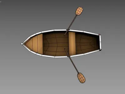 stylized Lowpoly Boat  Low-poly 3D model