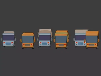 Vehicles pack Low-poly 3D model by Ocstard