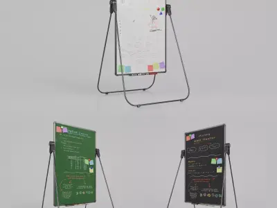 Professional U Stand Tall Writing Boards - Customizable Trio Set 3D Model Pack